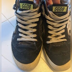 Golden Goose Black Glitter Midstar Sneakers